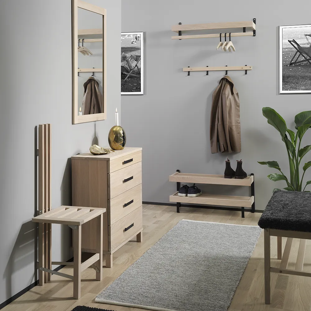 Nova Mirror 90x60 cm Hvidolieret eg