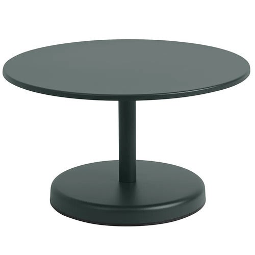 Linear Steel Sofabord Ø70 cm Dark Green 