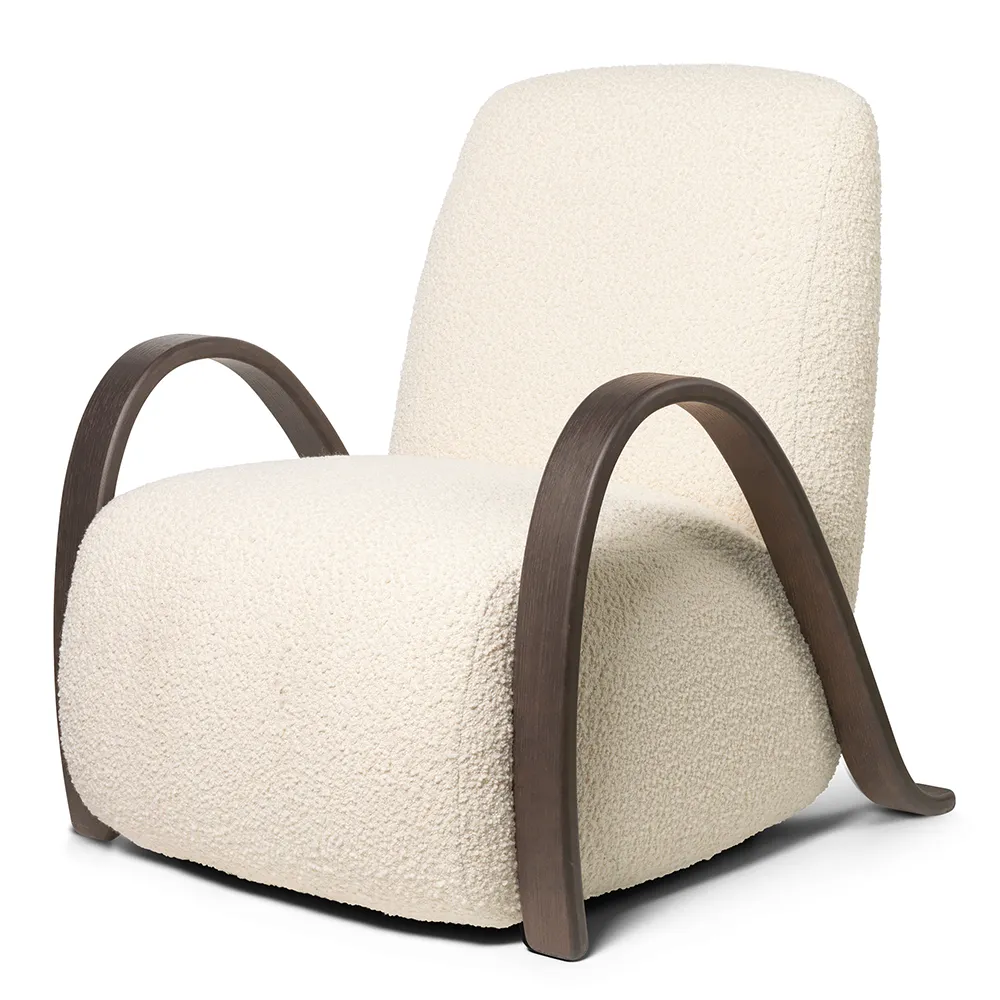 Ferm Living, Buur Lænestol Nordic Bouclé - Dark St/Off-whit