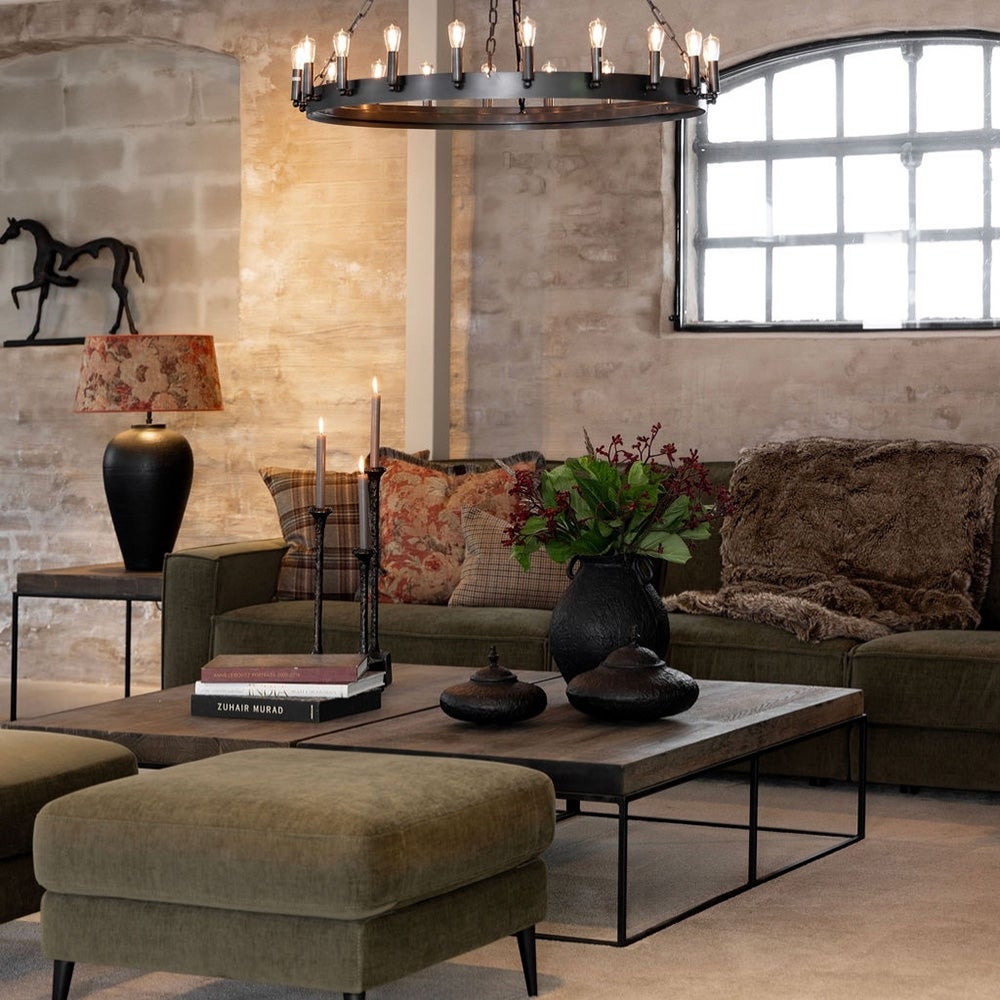 Pudebetræk i palisander med frynser - 50x50 cm