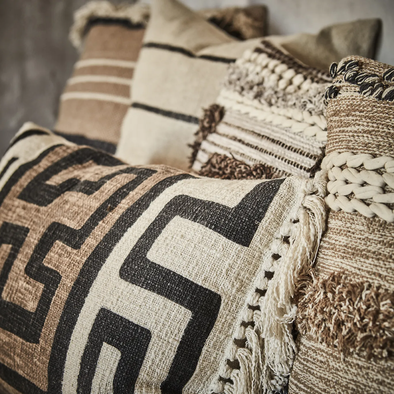 MINNA pudebetræk beige/elfenben/grå