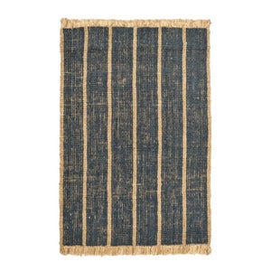 Athens håndvævet jute-tæppe 170x240 cm - Natural/Ink Blue