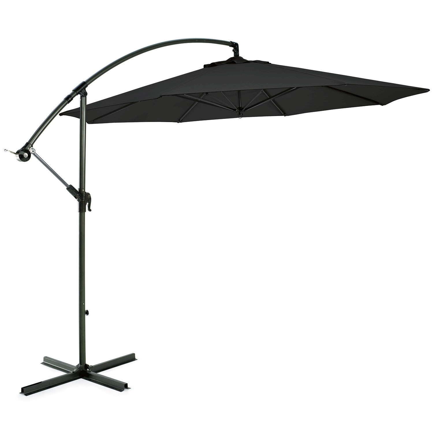 Parasol sidewinder 300 cm metal/sort