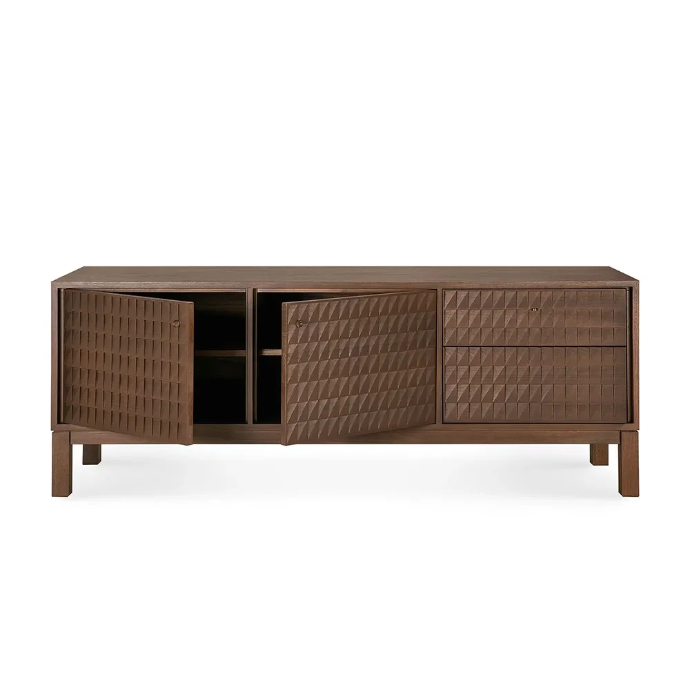 TV-bord i teak Sono Light Brown L160 cm