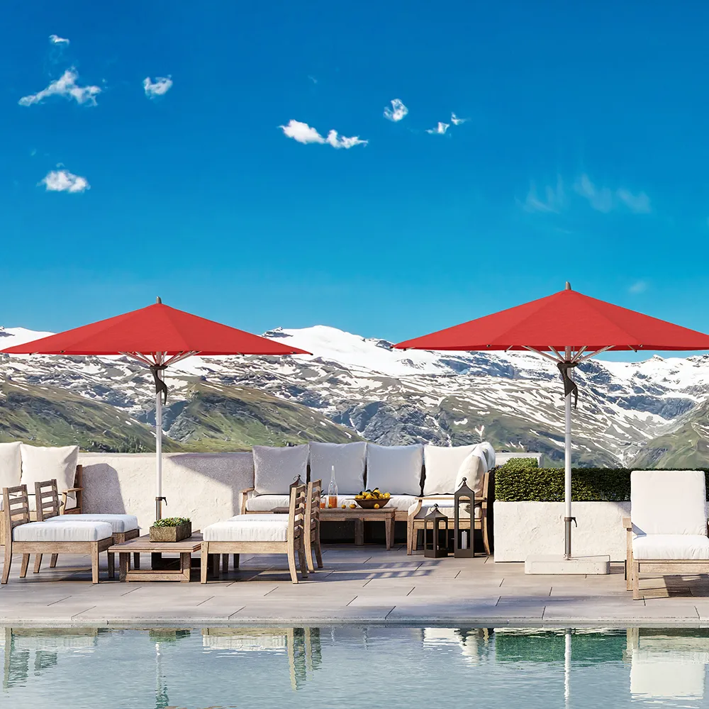 Fortero 350 cm parasol alu Cat.5 624 Yellow Stripe