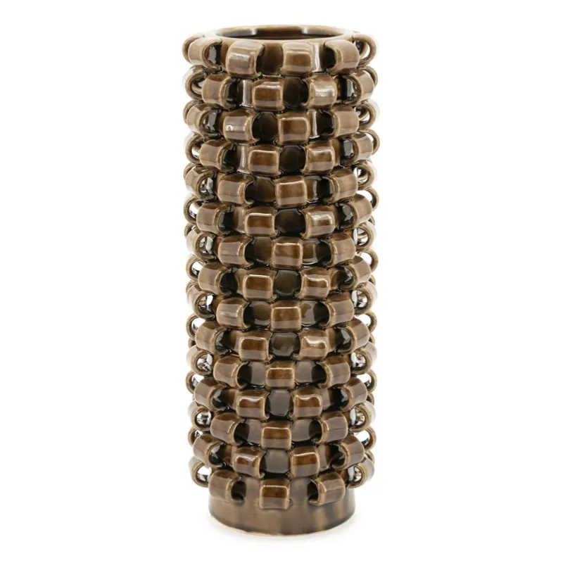 By-Boo, Vase Loopa 1 - brown 15,7x15,7x39,5 cm