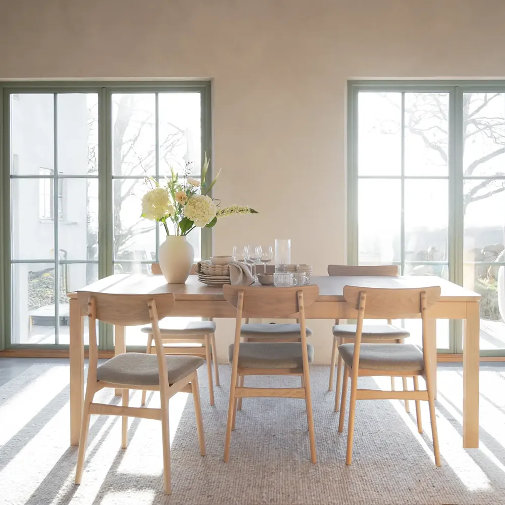 Rodham stol hvidpigmenteret eg/grå-beige