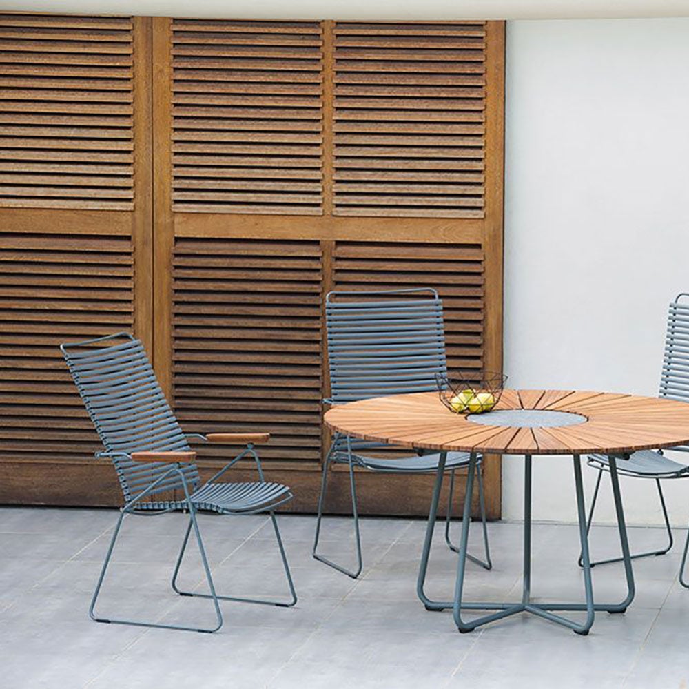 Click lænestol høj fyrretræ grøn/grå bambus