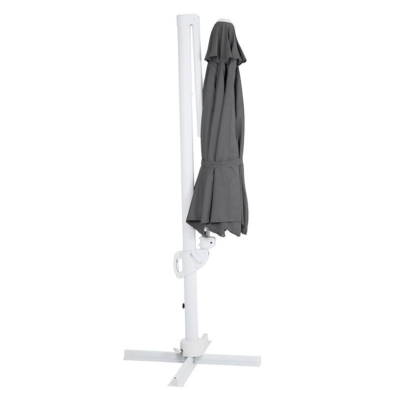 Varallo Frithængende Parasol 300 cm Hvid/Grå