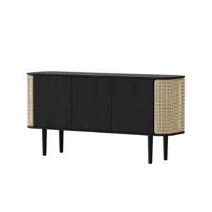 Treasures skab med 3 låger Sort eg/Ventian Cane