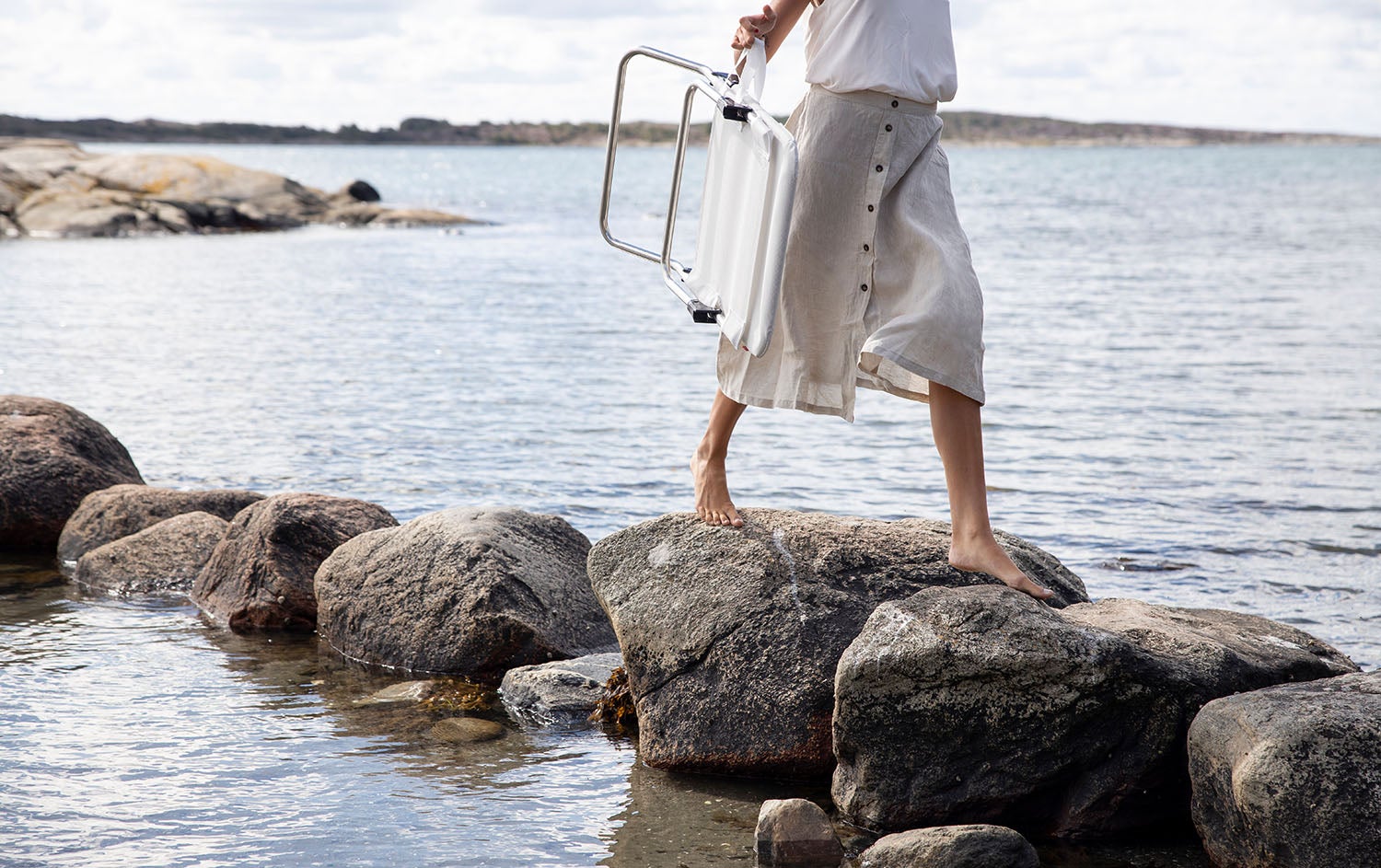 Quick solstol white aluminium/textilene