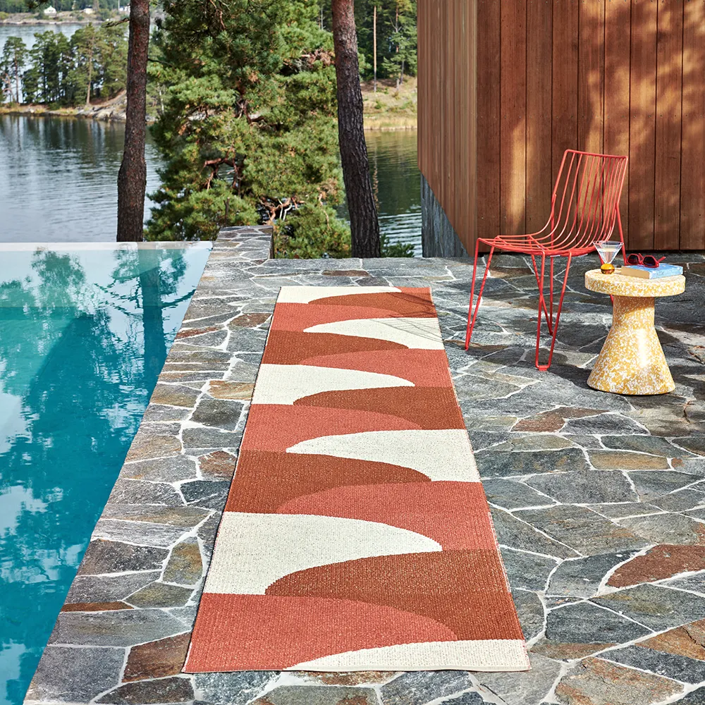 Hill tæppe Brick/Rust/Cream 70 x 270cm