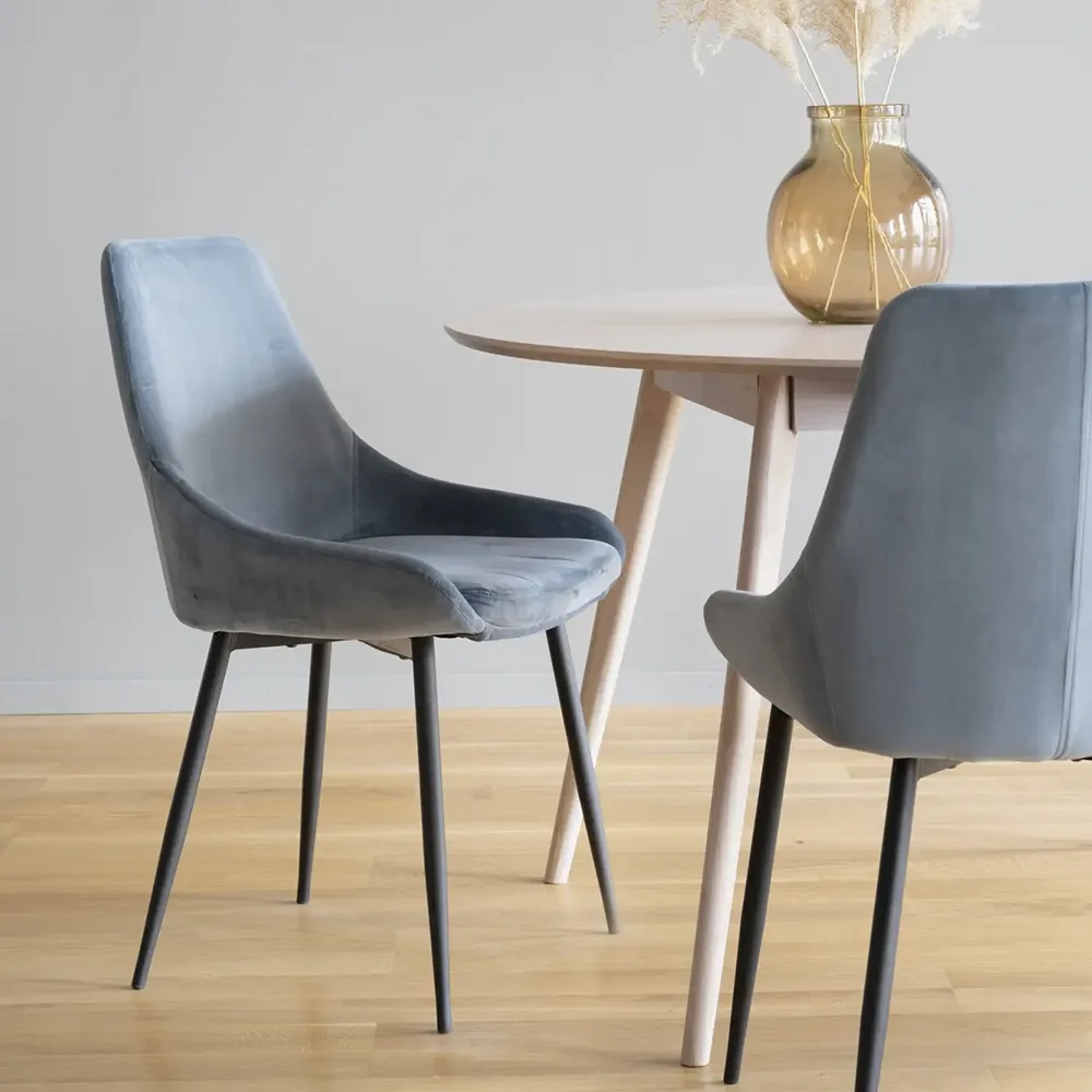 Sierra spisebordsstol blå fløjl