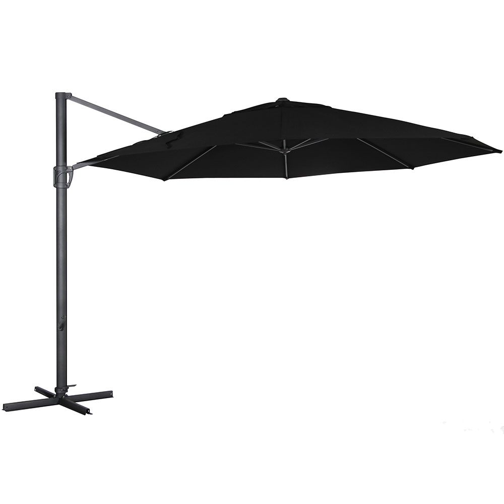 Brafab Fiesole fritsvævende parasol antracit/sort 350 cm