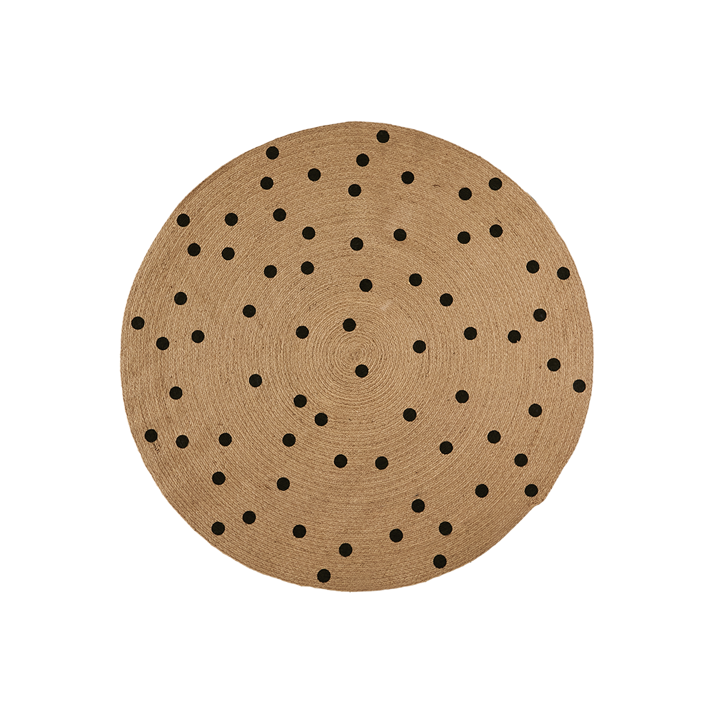  JUNI Tæppe natur/sort Ø120 cm