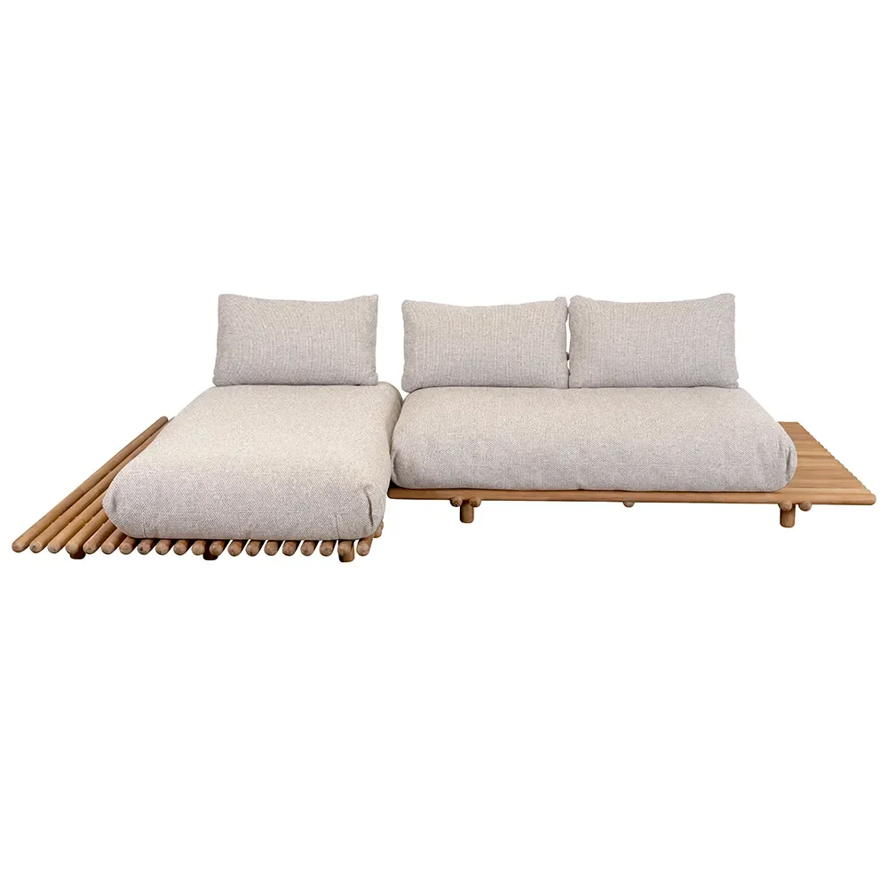 Sticks sofa m/chaiselong Teak/desert sand