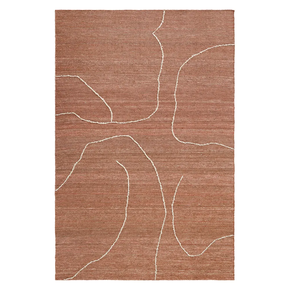 Ferm Living, Håndvævet Tæppe i Jute Gesso Terracotta 170x240 cm