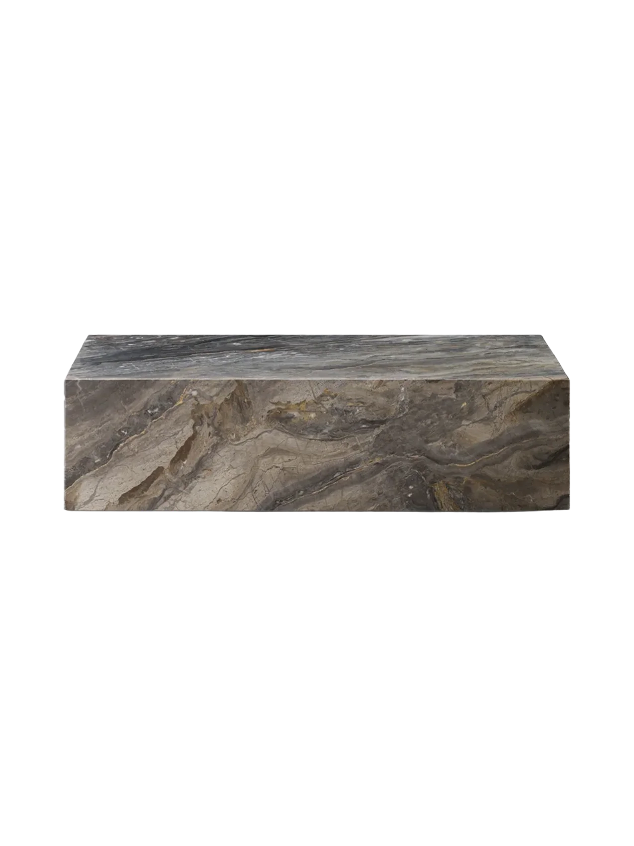 Audo CPH, Plinth sofabord i marmor, lavt, Grey Galaxy