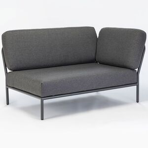 Level endestykke højre gråt aluminium