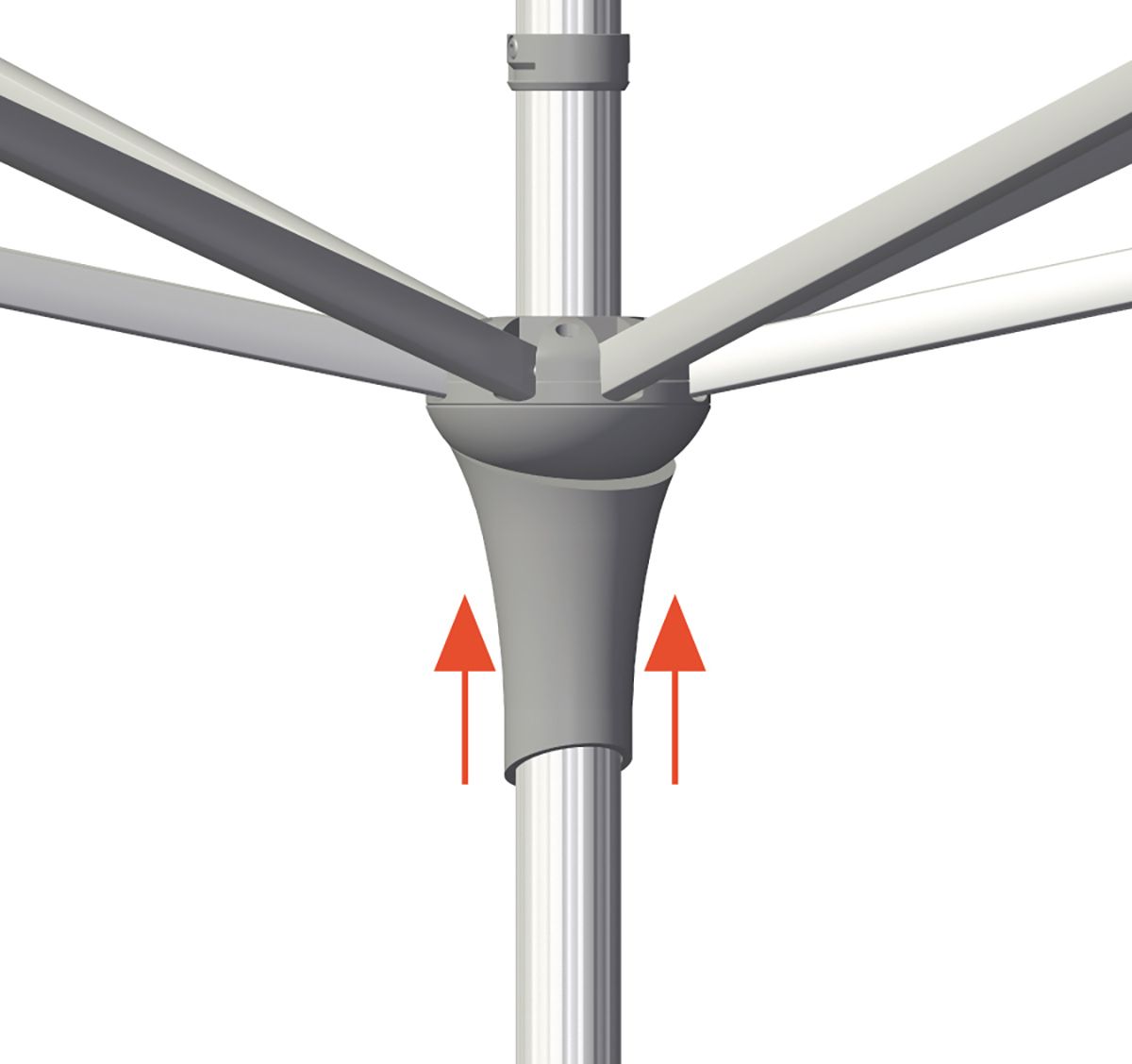 Alu-Smart Parasol 250 cm Kat.2 157 Stone Grey