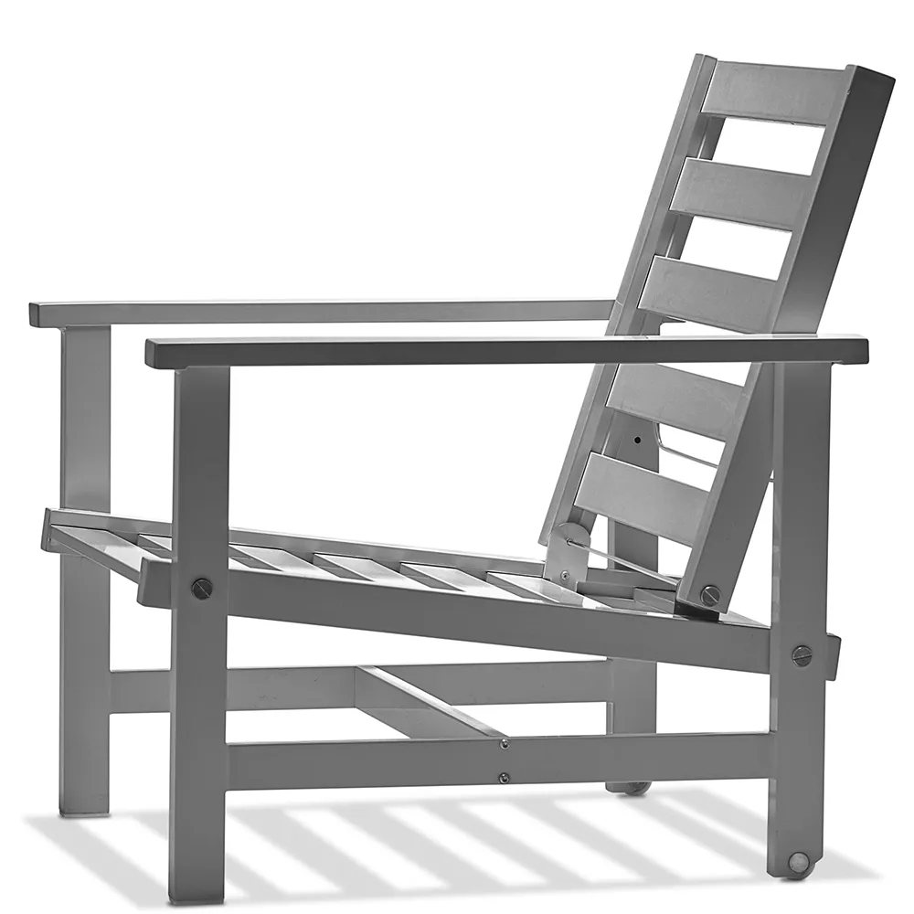 Lænestol aluminium grå 