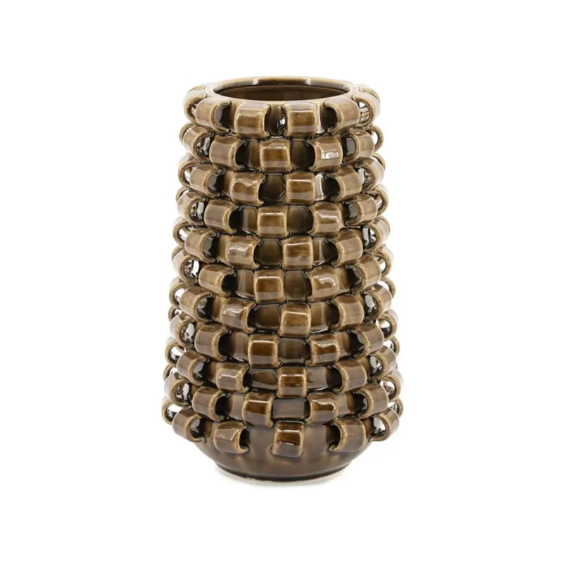 By-Boo, Vase Loopa 2 - brown 19,2x19,2x31,5 cm