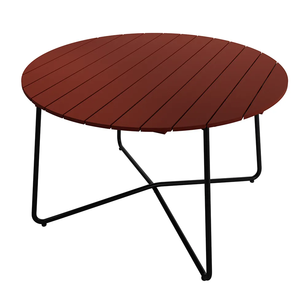 Grythyttan Stålmöbler, 9A bord 120 cm Mørkerød / sort