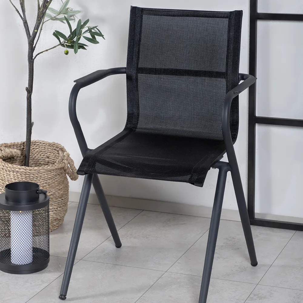 Alina spisebordsstol sort 2-pak 