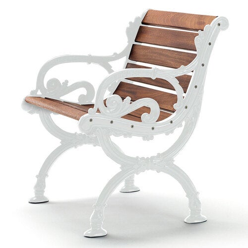 Byarum lænestol / stativ: hvid / træ: olieret mahogni