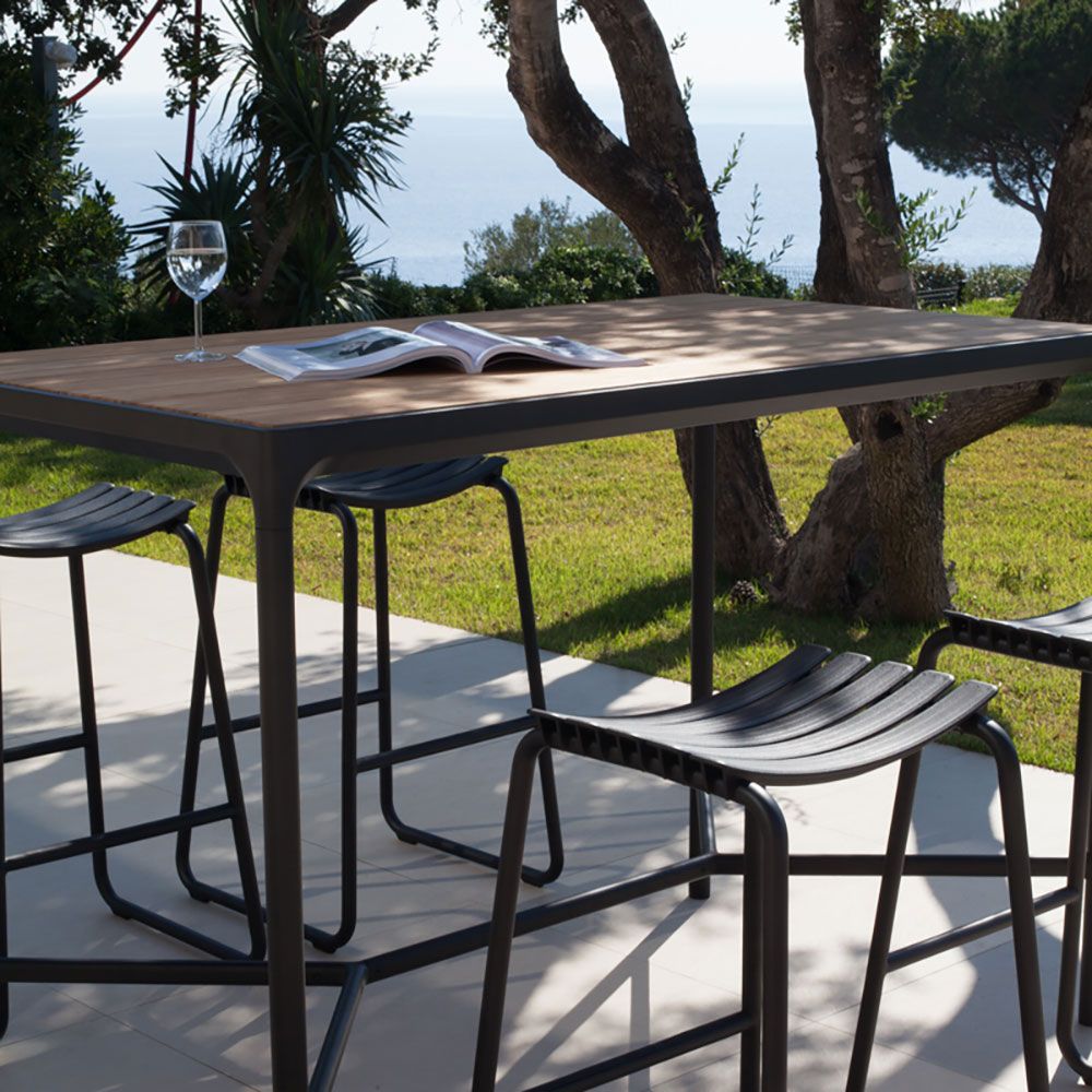 Four barbord 160x90 cm sort aluminium