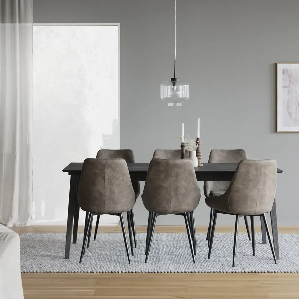 Sierra spisebordsstol taupe microfiber