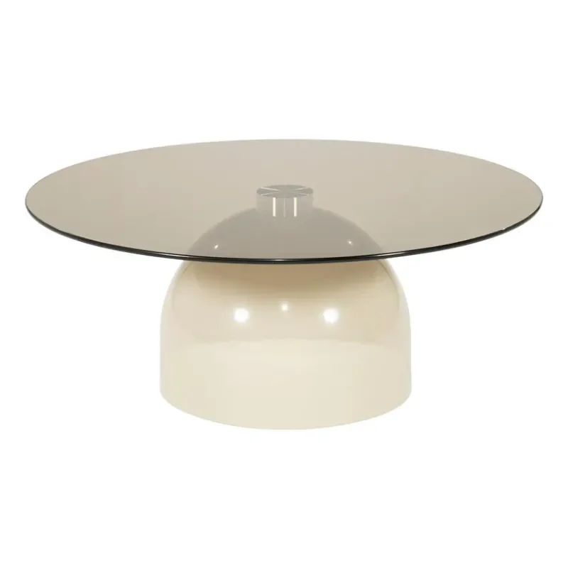 Irona large sofabord 80x80x33 cm glas beige