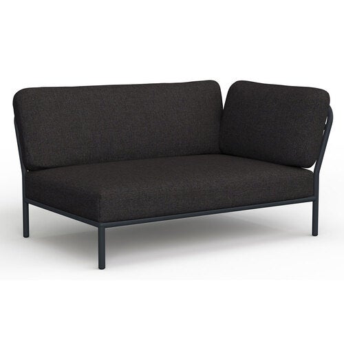 Level lounge sofa, sodgrå Sunbrella, højre hjørne, aluminium