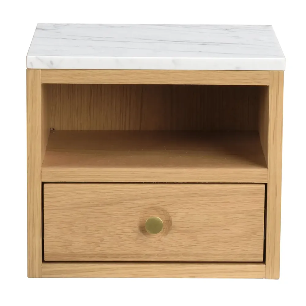 Whitmore sengebord eg/hvid marmor