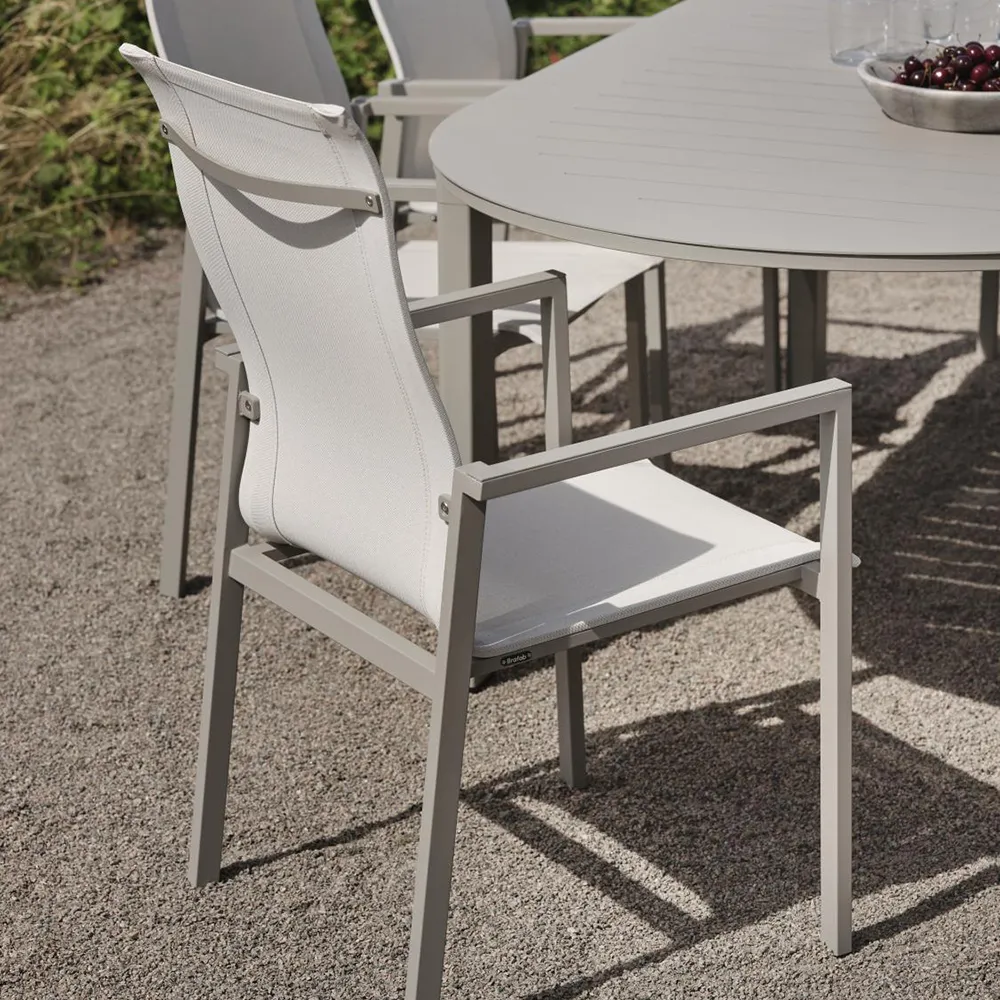 Stol med armlæn Khaki/Off-White