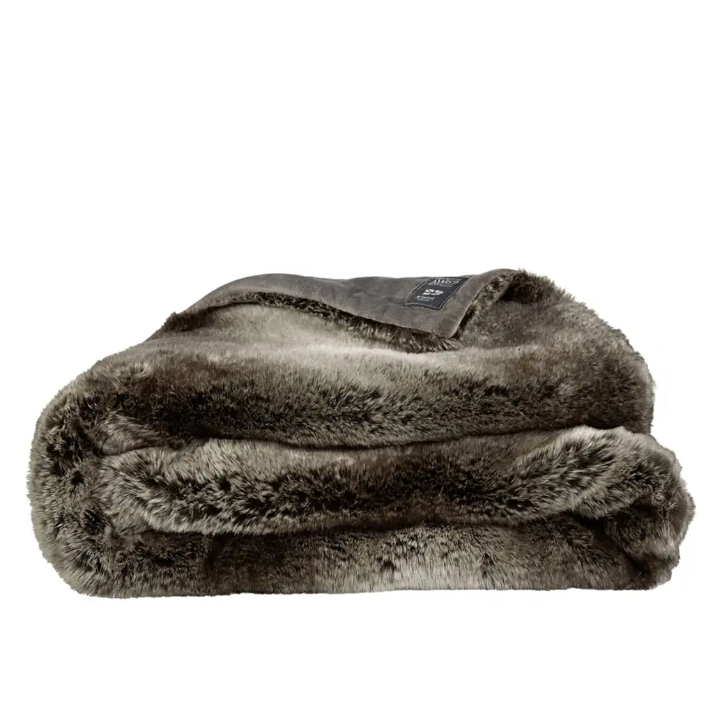 Gråt bjørnetæppe 150x260 cm