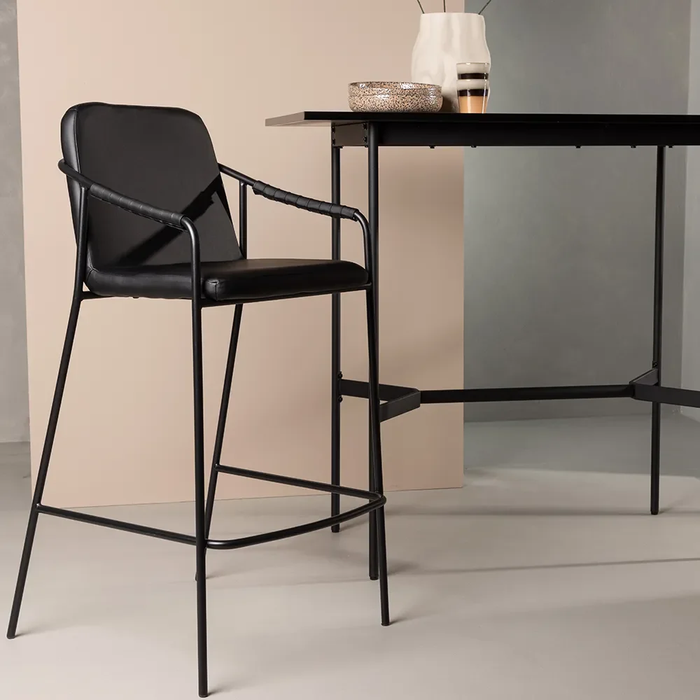 Tvist barstol sort 2-pak 