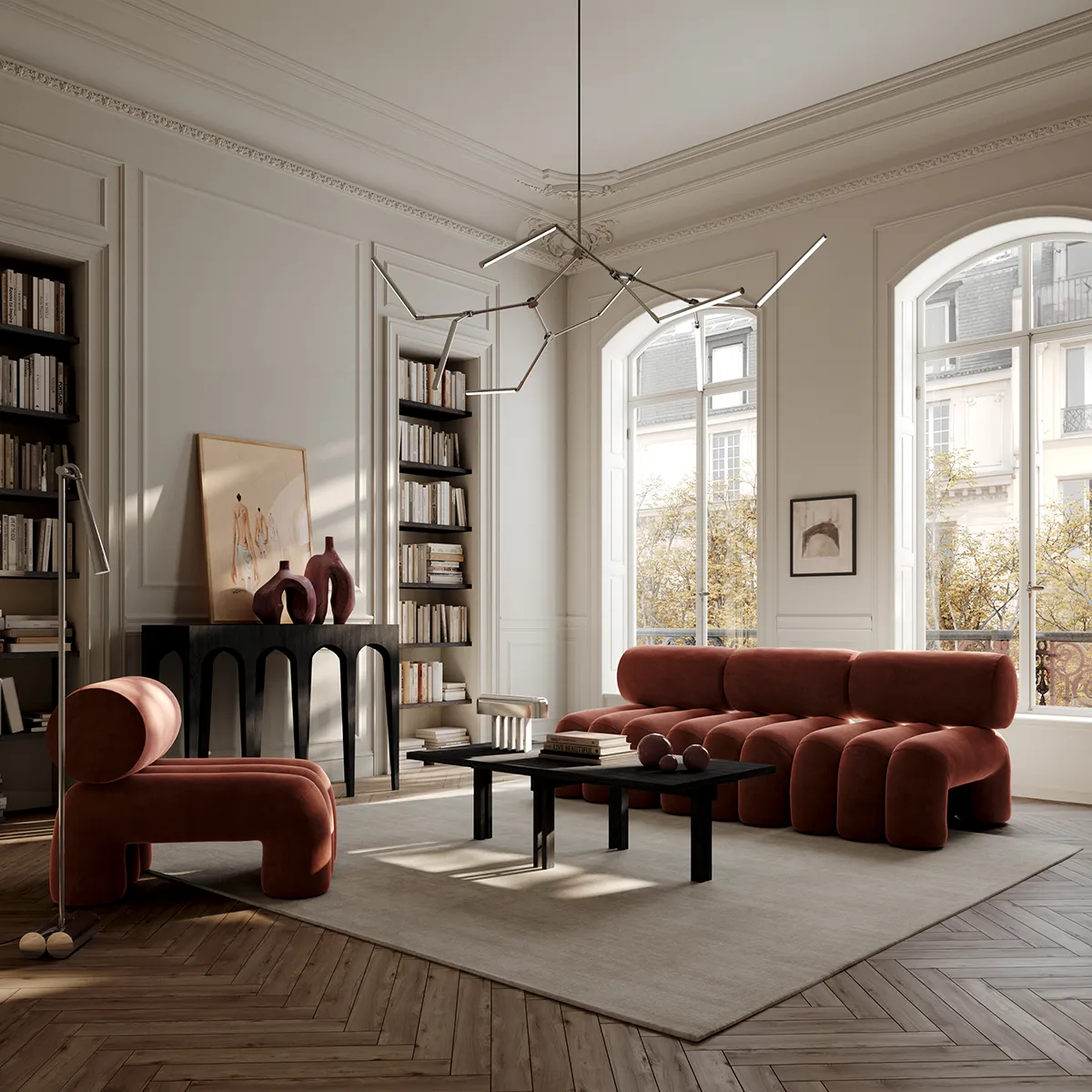 Bow Konsolbord, stort - Coffee Black Oak
