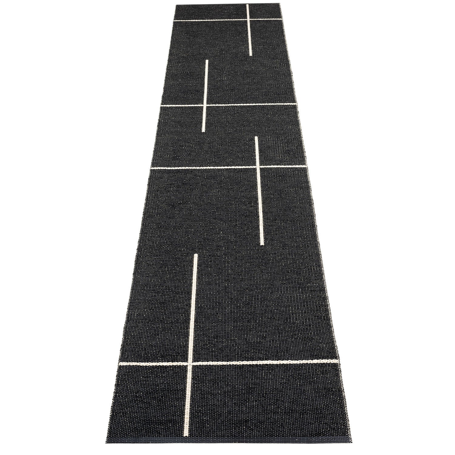 Pappelina, Fred tæppe 70x360 cm black / vanilla