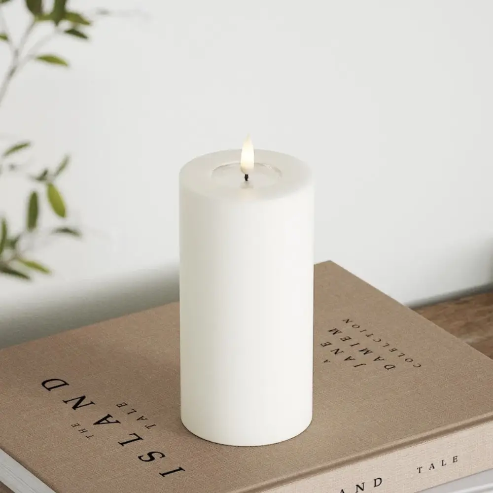  LED-bloklampe Ø7,5x15 cm hvid