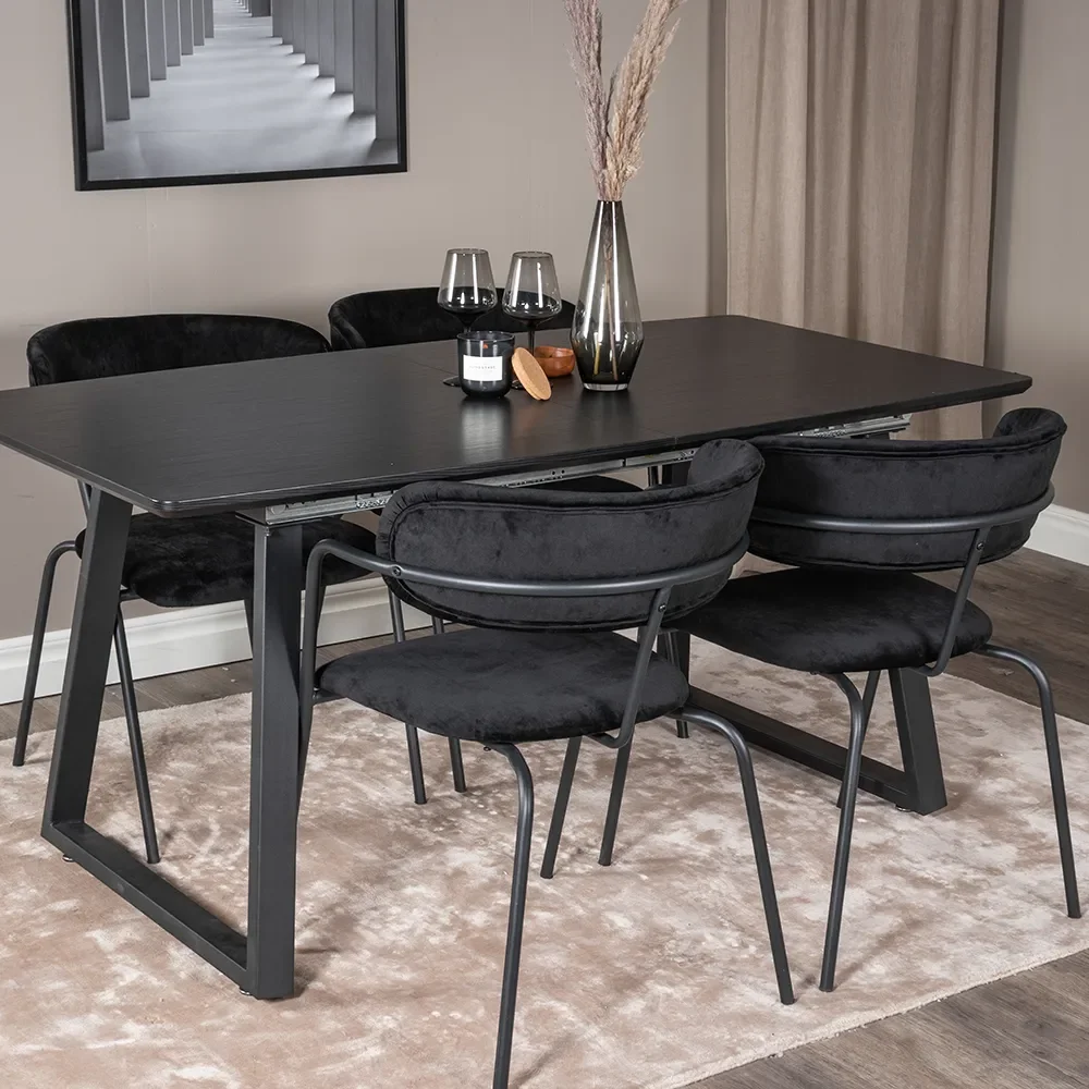 Arrow spisebordsstol sort 2-pak