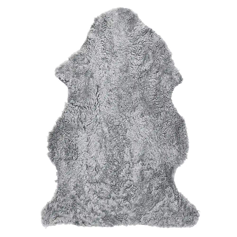 Skinnwille Curly fåreskind 60×95 cm Charcoal grey Silver