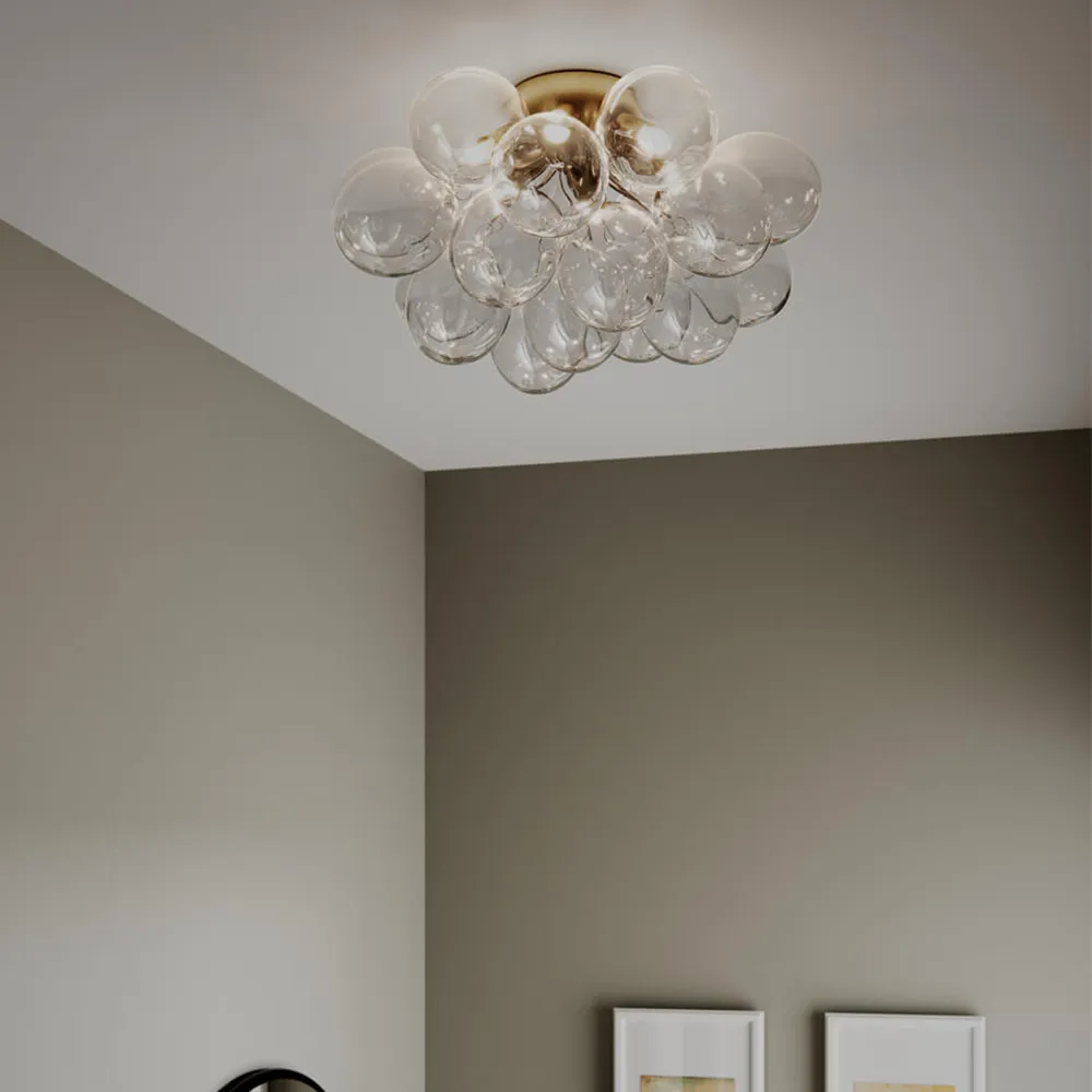 Gross plafond Ø50cm messing/klart glas