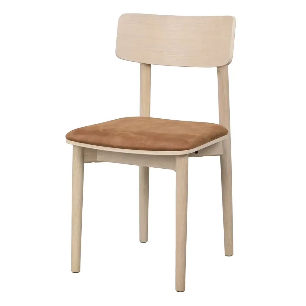 Rowico Home, Wolcott spisebordsstol hvid pigmenteret eg/brun