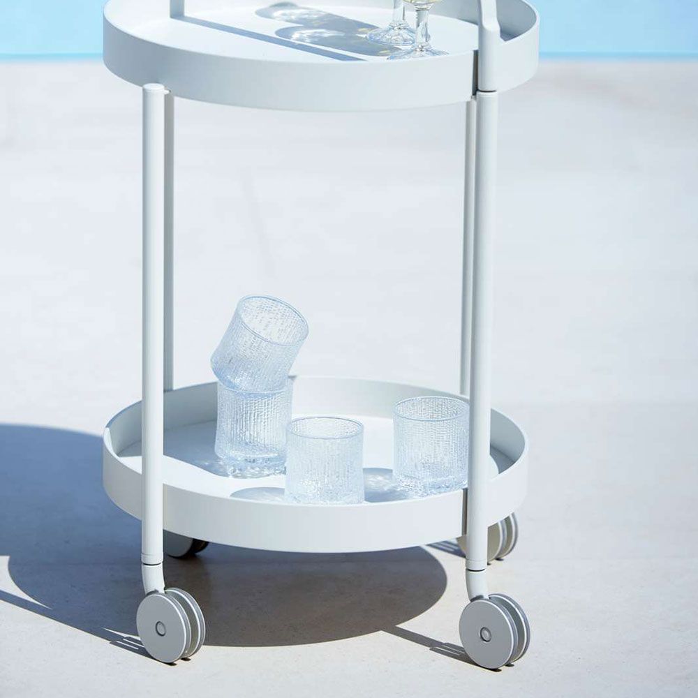 Roll Vogn / Sidebord Hvid