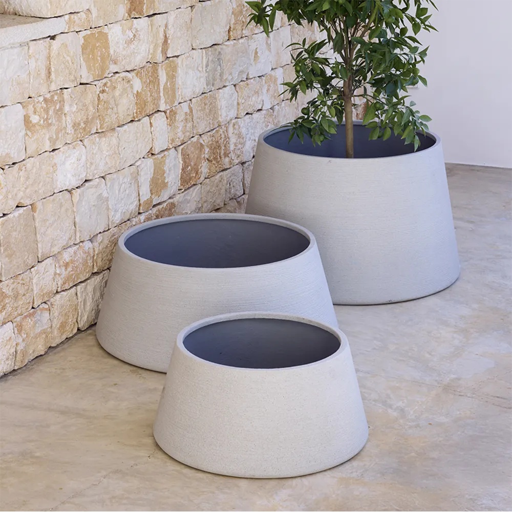 Soil potte trapez middel Concrete structure, fiberglas