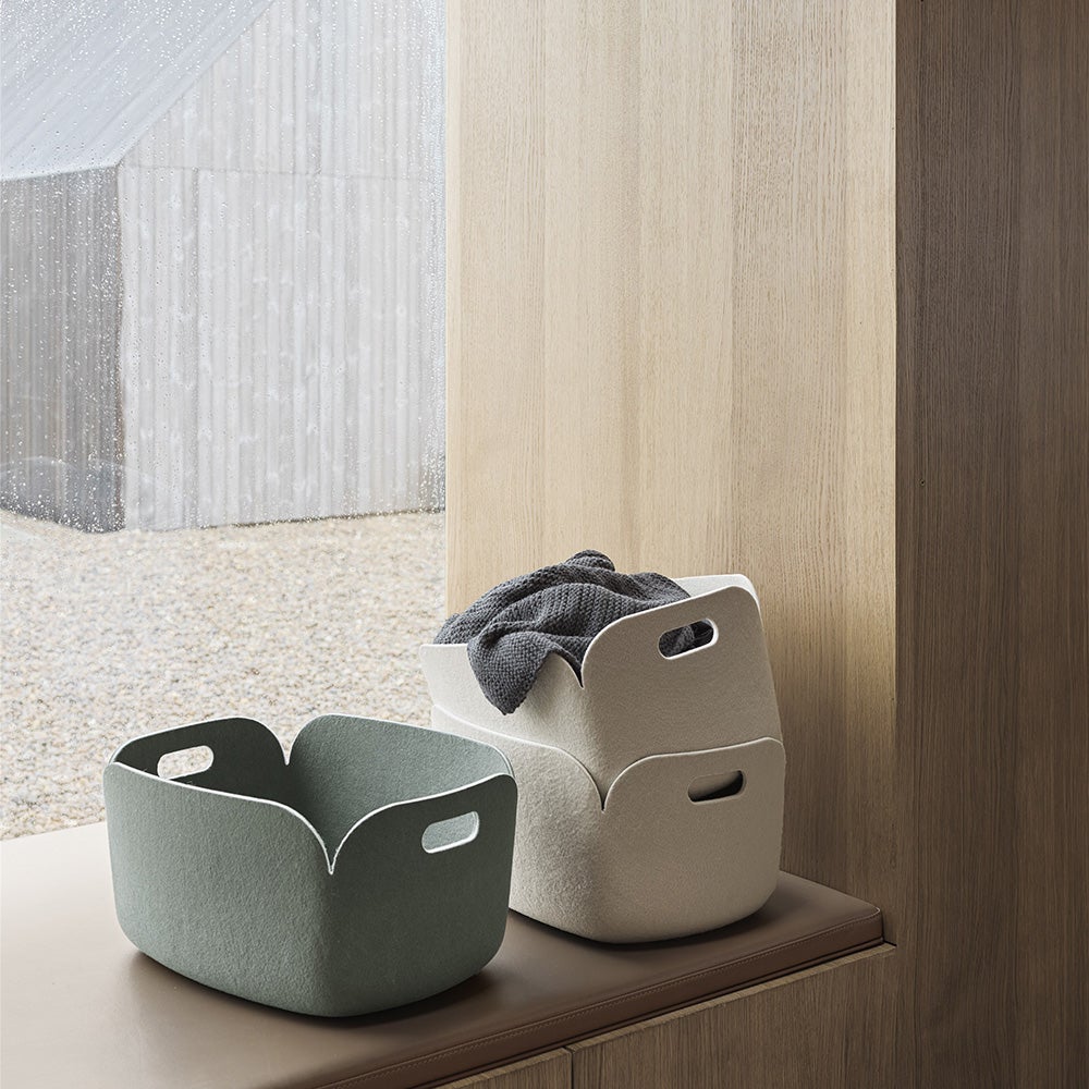 Restore Basket opbevaringskasse 28 x 28 cm - Dusty Green