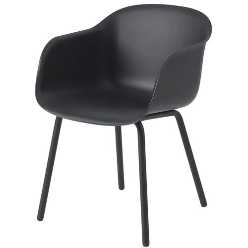 Fiber Outdoor Stol med armlæn Anthracite Black 