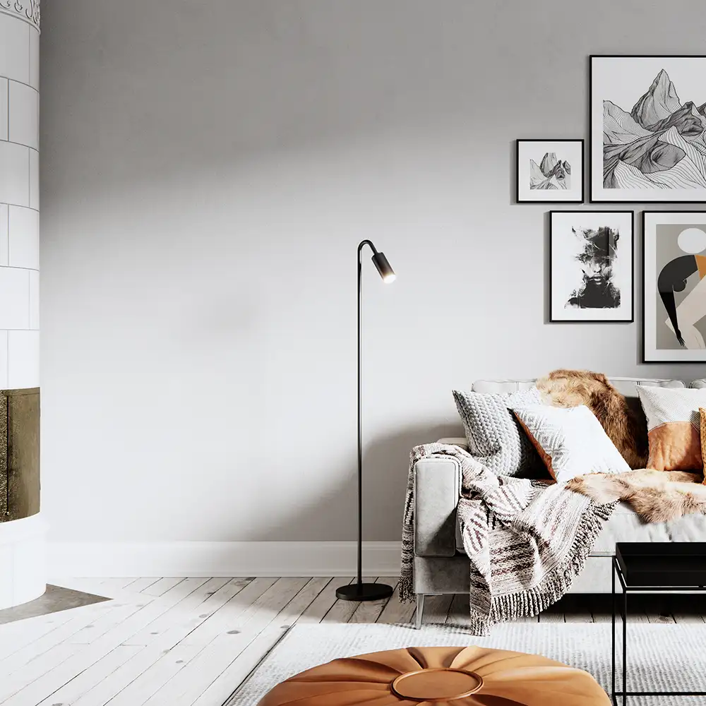 Curve Gulvlampe Sort 