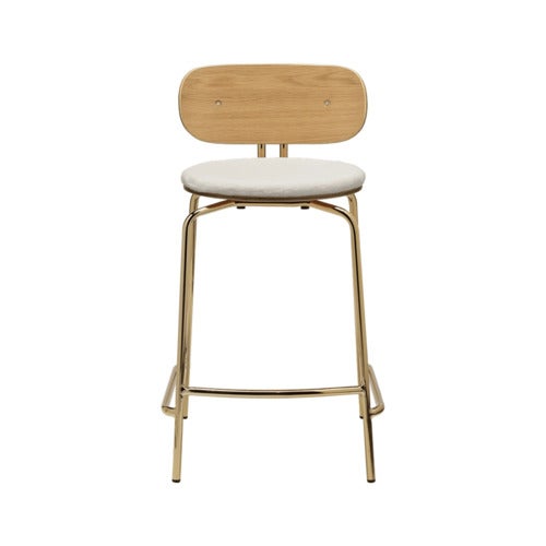 Curious Lav Barstol Eg/Messing Teddy White
